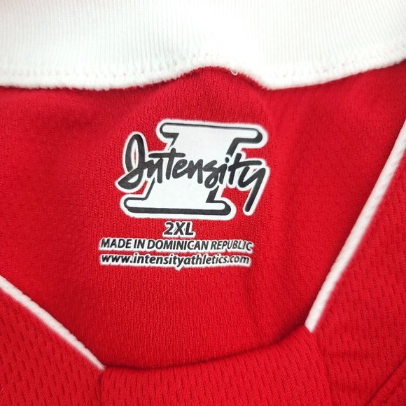 Intensity Womens Red White Sleeveless Diamond Basketball Jersey Size 2XL - Picture 4 of 12